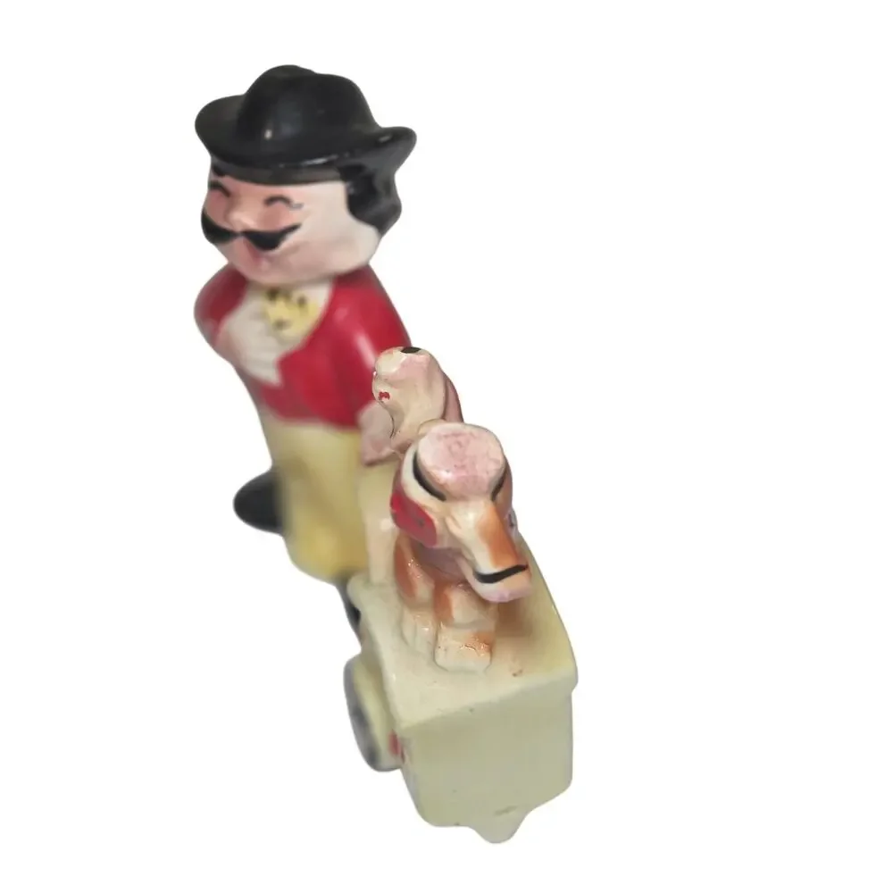 Vintage Japan Organ Grinder Monkey Salt Pepper Shakers 1950s Figural Set
